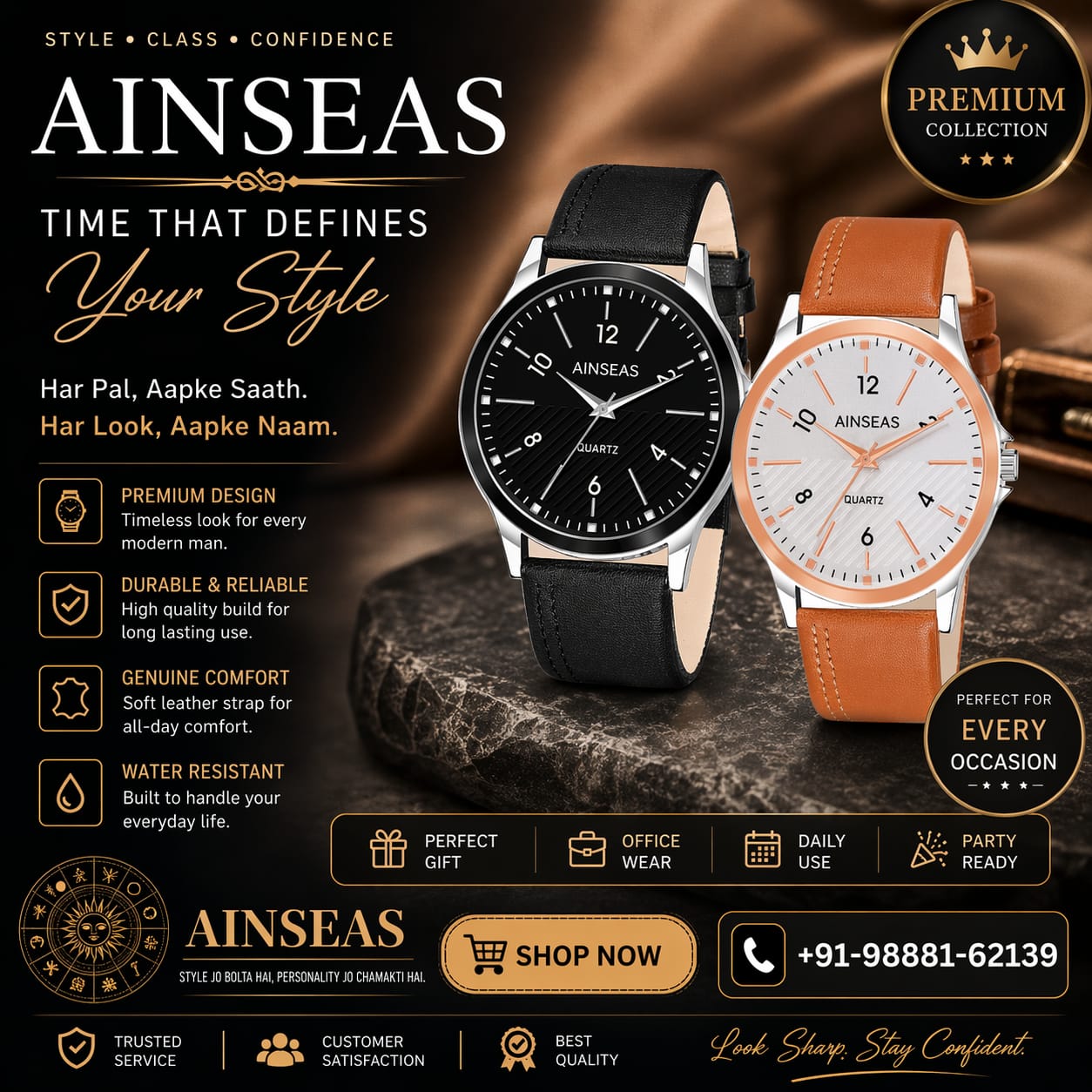 Set Of Lorem 2 Cool and modern Watchs Couple,Friendship Goal